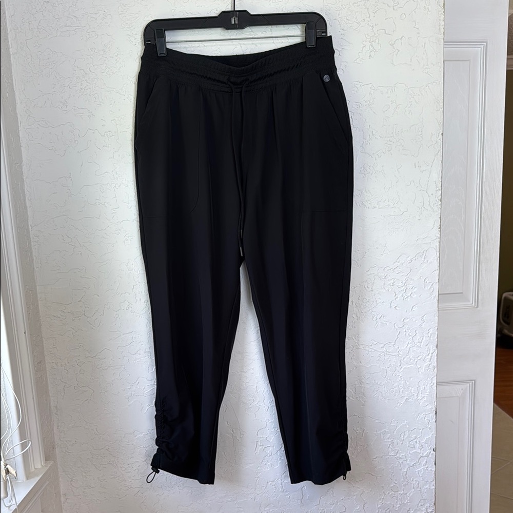 Apana Black Drawstring Athletic Yoga Jogger Workout Pants